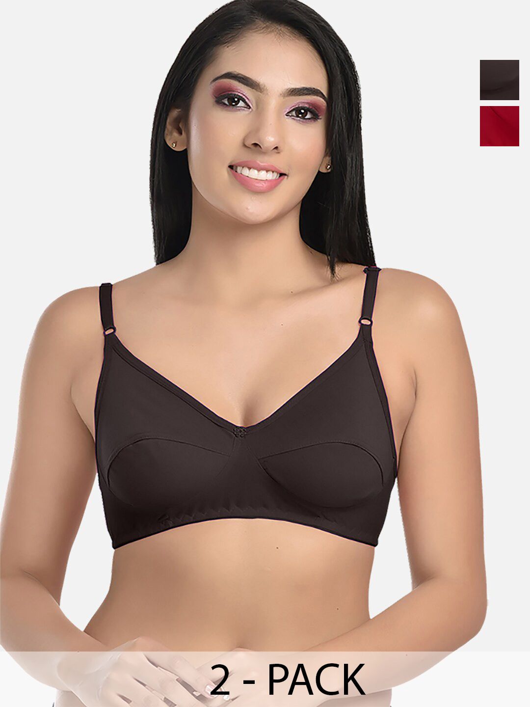 StyFun Pack of 2 Medium Coverage Non Padded Everyday Bras With All Day Comfort-picture-36