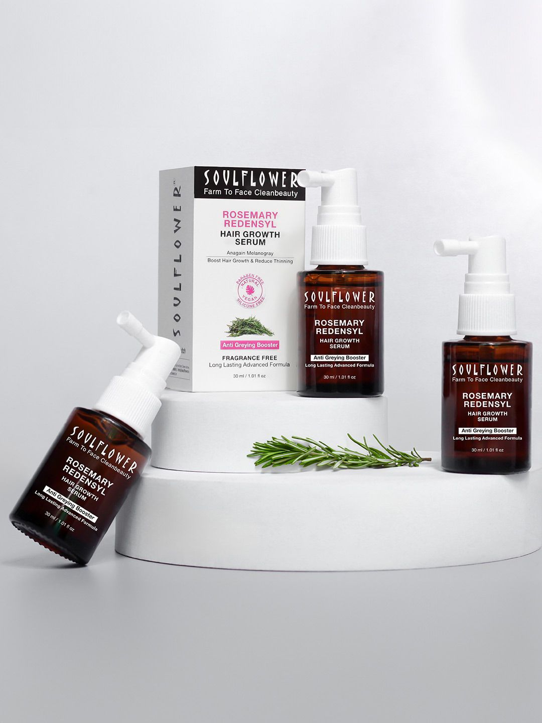 Soulflower Set Of 3 Hair Growth Rosemary Redensyl Serum - 30 ml Each-image-37