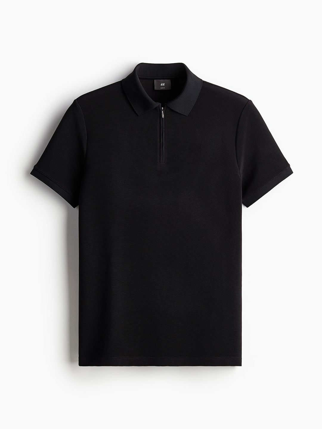 H&M Men Slim Fit Zip-Top Polo Shirt