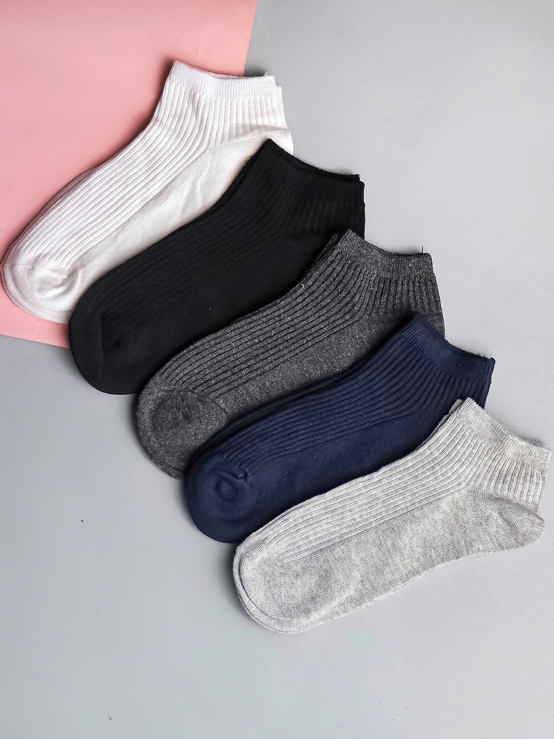 Brauch Pack Of 5 Cotton Patterned Ankle-Length Socks-image-22