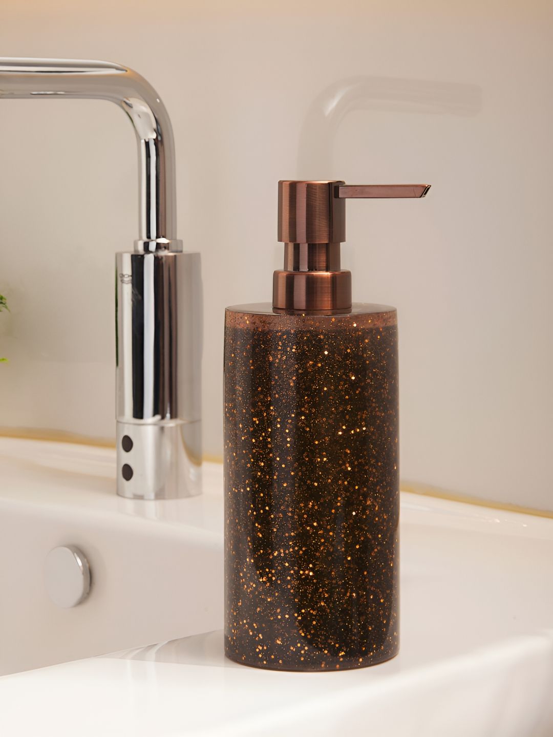OBSESSIONS Copper-Toned Textured Polyresin Soap Dispenser-picture-11
