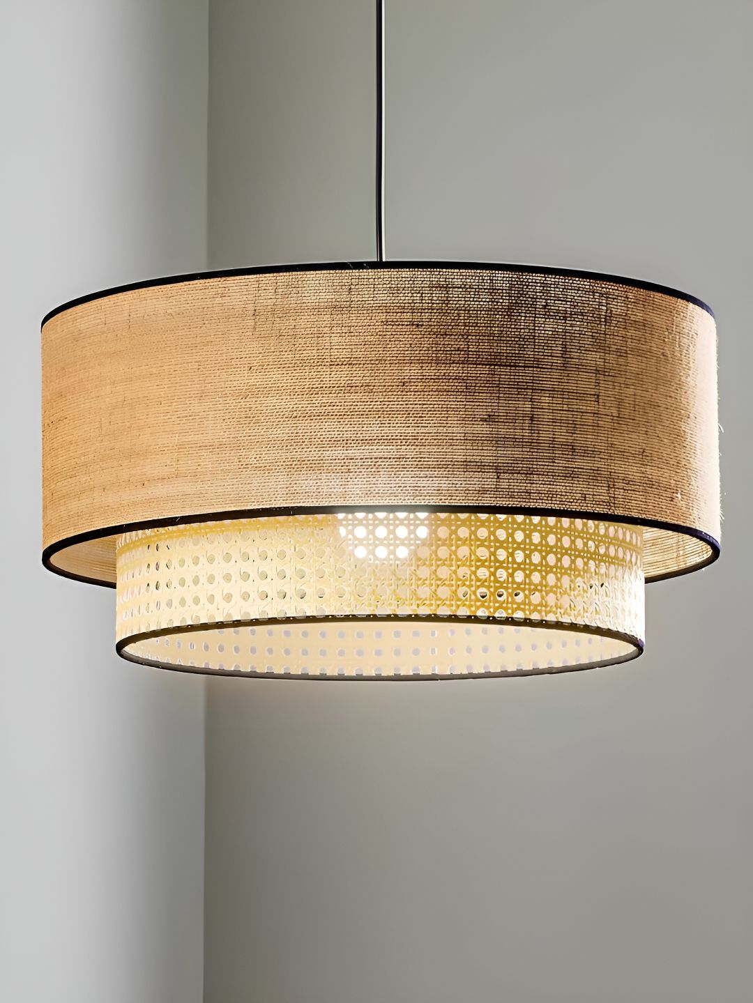 akway Beige Wooden Contemporary Ceiling Lamp