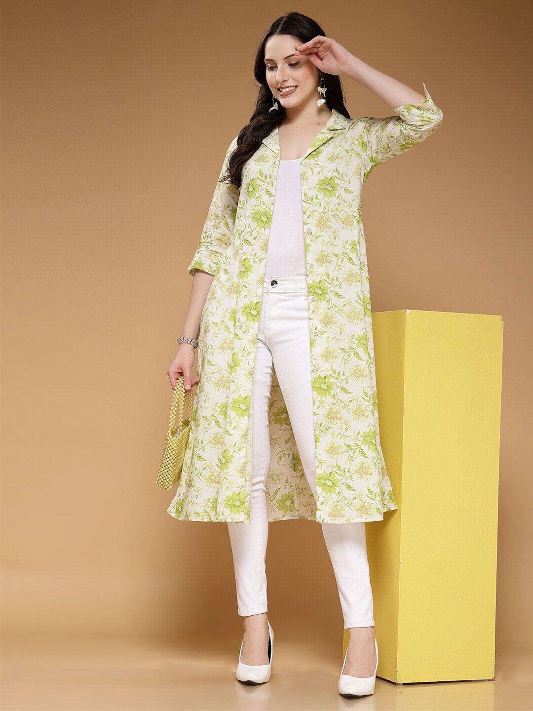 LARGISH Floral Printed Cotton Coat Collar Shrug-picture-23