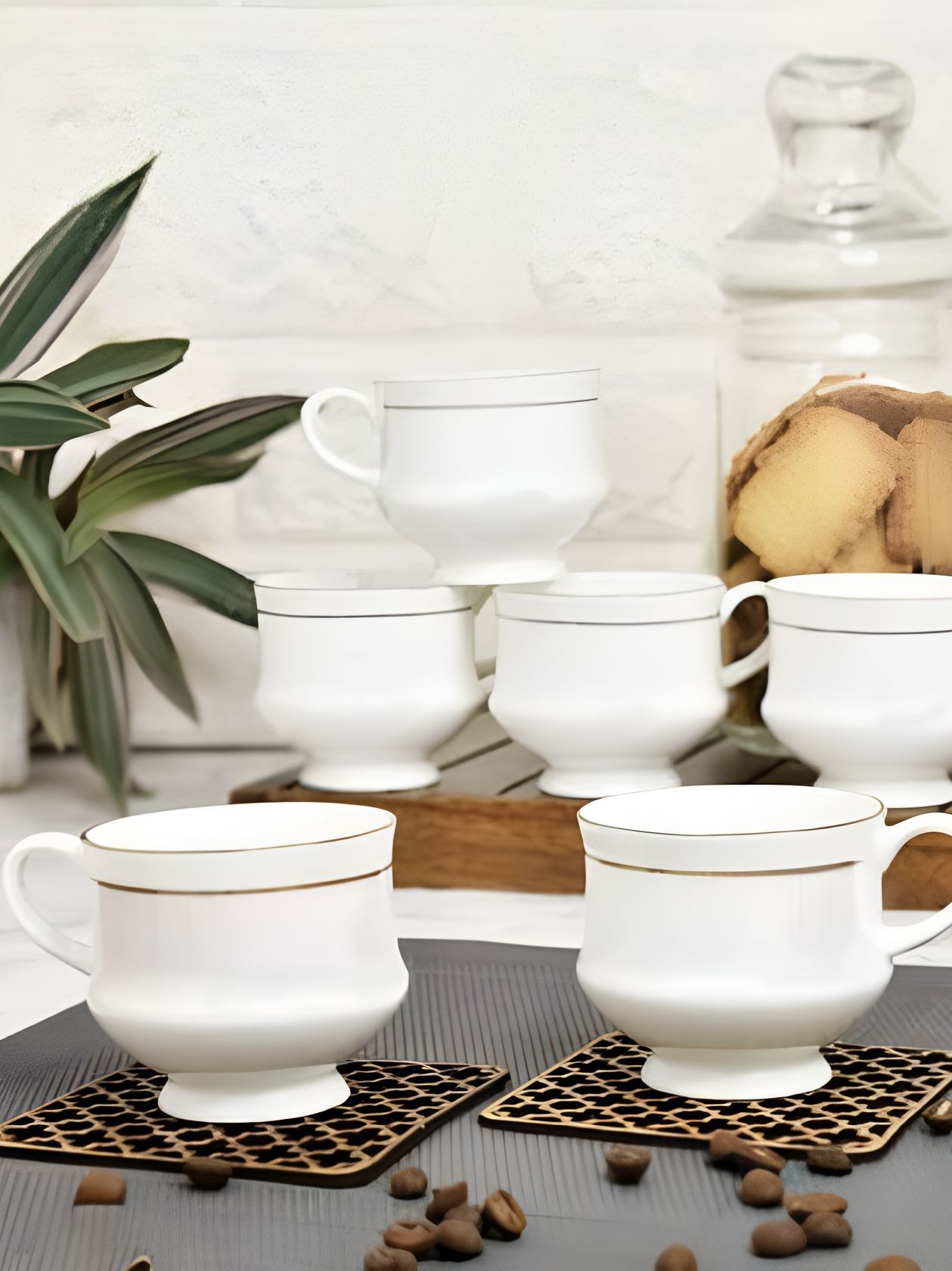 Love Unlimited White 6 Pcs Ceramic Cups-picture-33