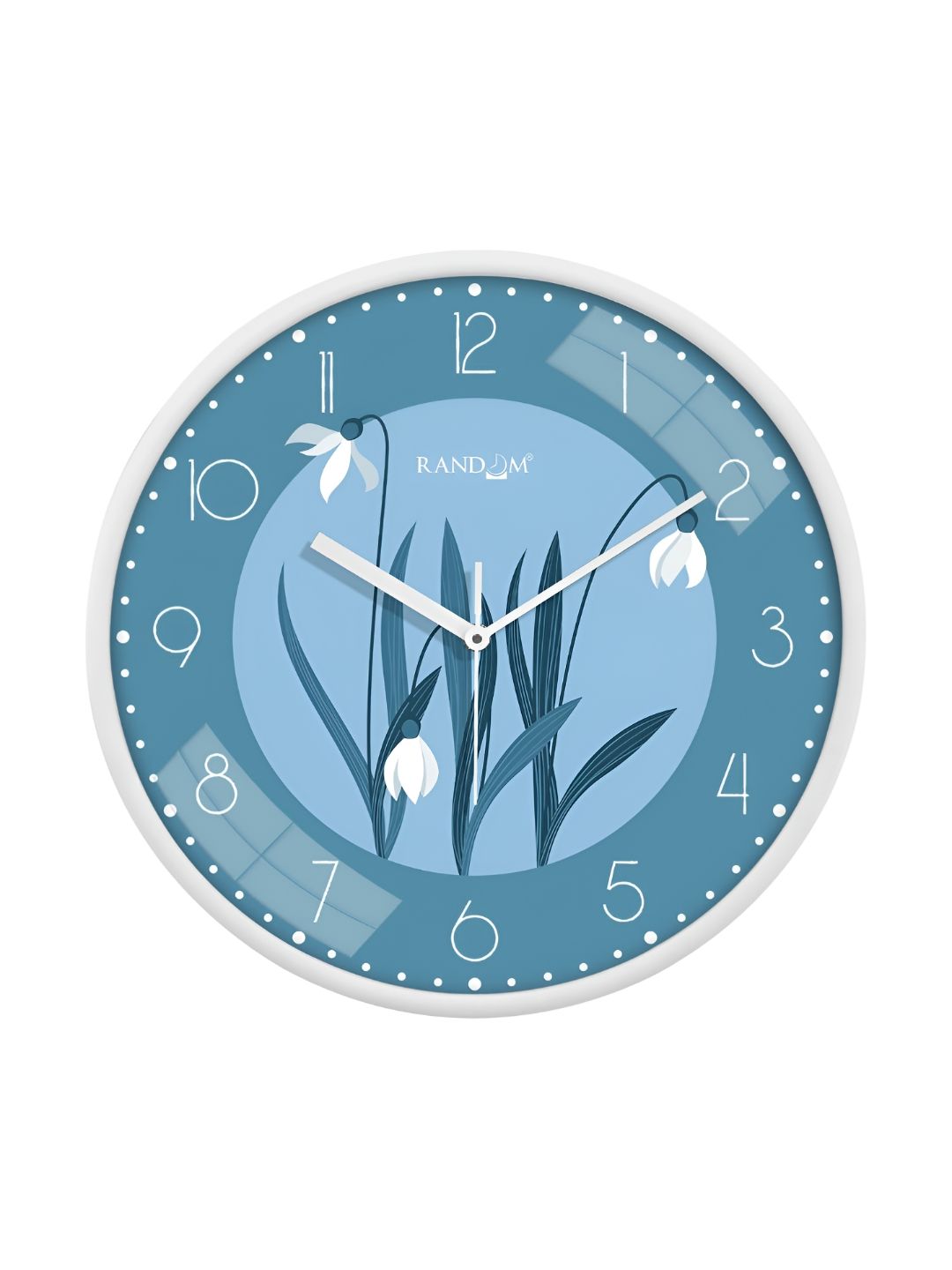 RANDOM Blue & White Printed Analogue Wall Clock-picture-15