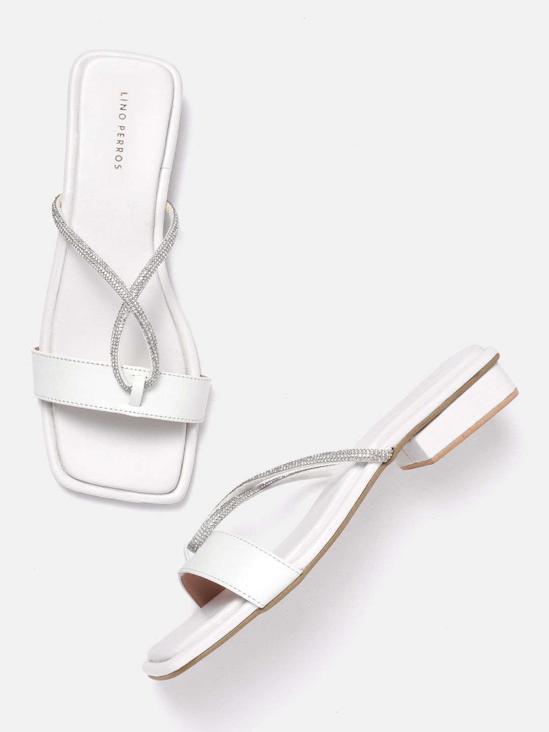 Lino Perros Embellished Open Toe Flats-picture-14