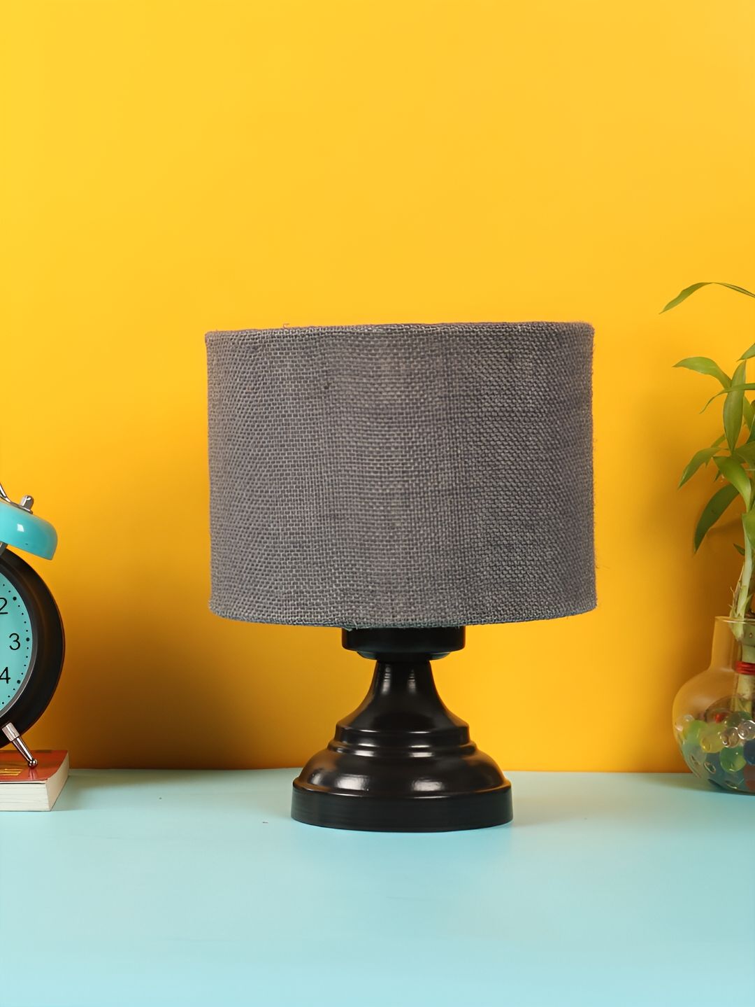 Devansh Grey Iron Traditional Cylindrical Shaped Table Lamp-image-34