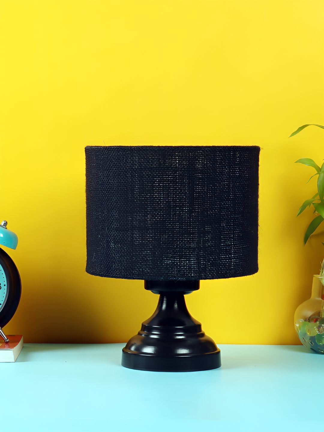 Devansh Black Iron Cylindrical Shaped Contemporary Table Lamp-image-31