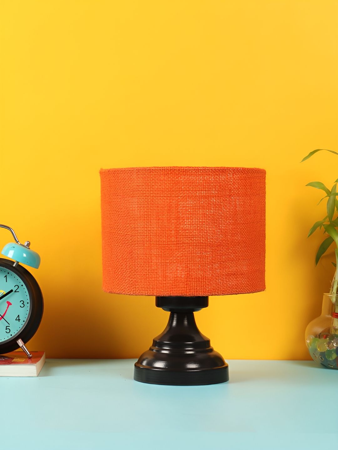 Devansh Orange Iron Cylindrical Shaped Table Lamp-image-30