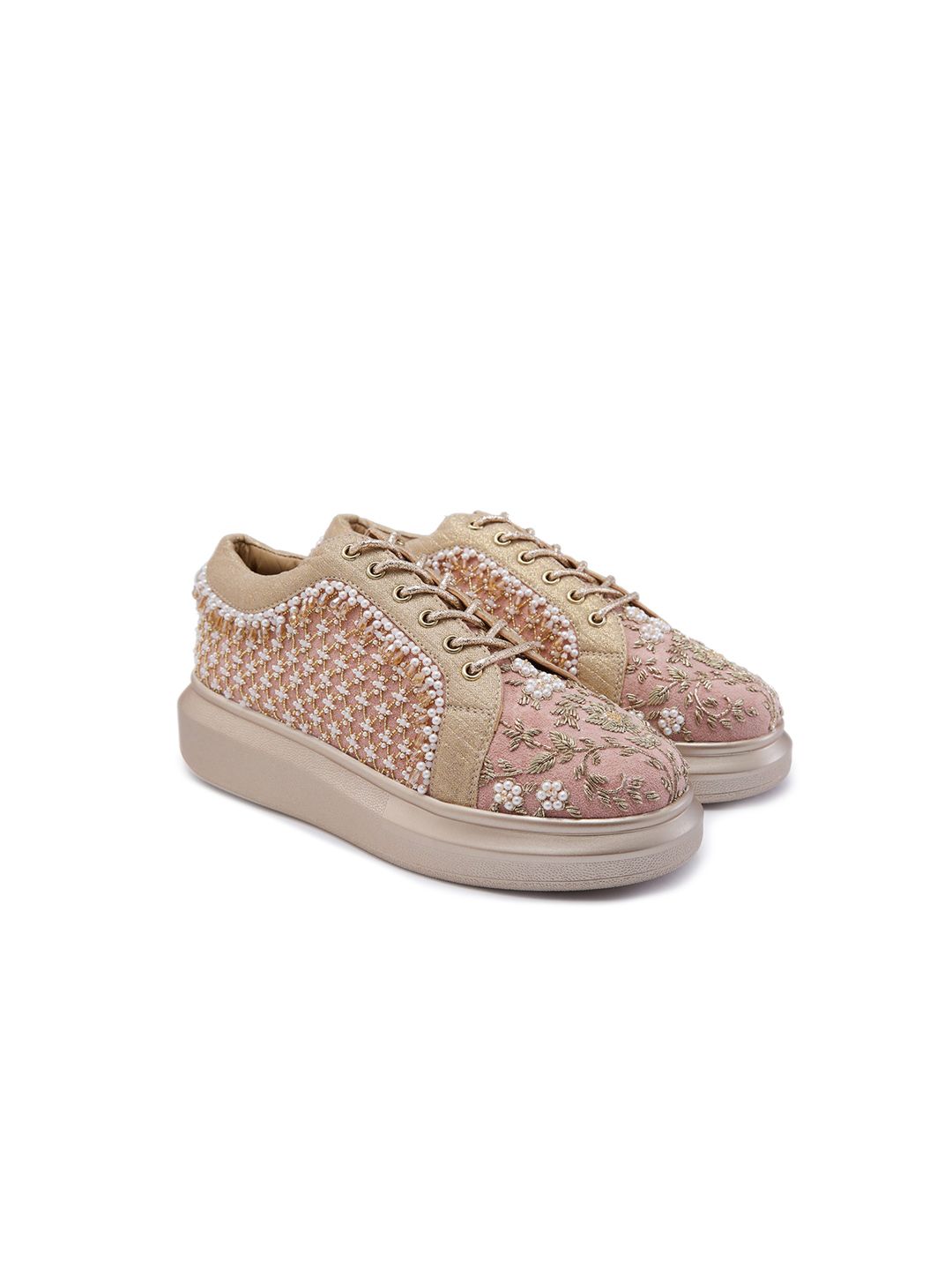 Anaar Women Mahal Classic Embellished Lightweight Suede Sneakers-image-37