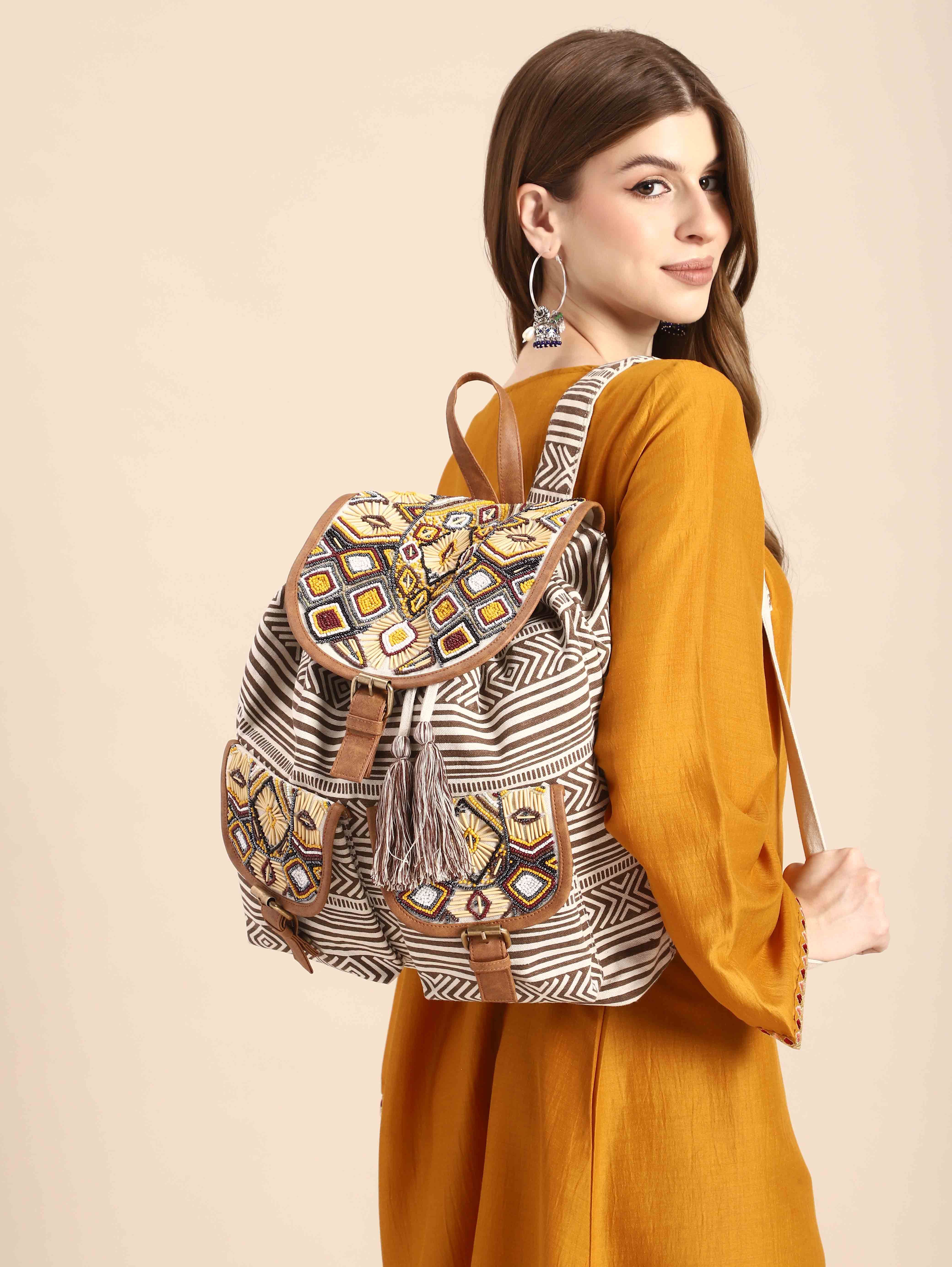 sangria x fwd Sangria Women Striped Embellished Backpack-picture-17