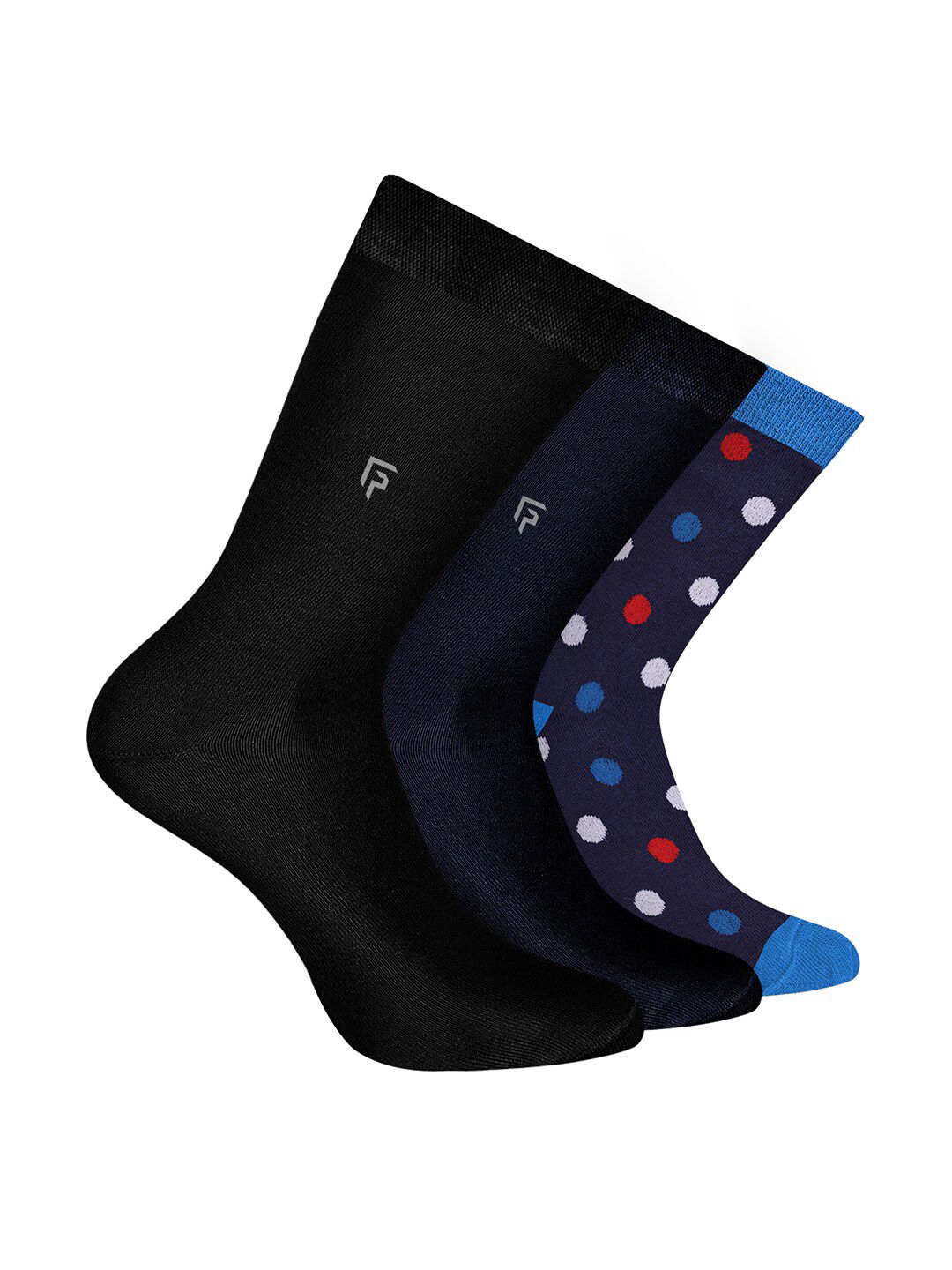 FOOTPRINTS Men Pack Of 3 Patterned Odour free Pure Cotton Bamboo Calf Length Socks-picture-38