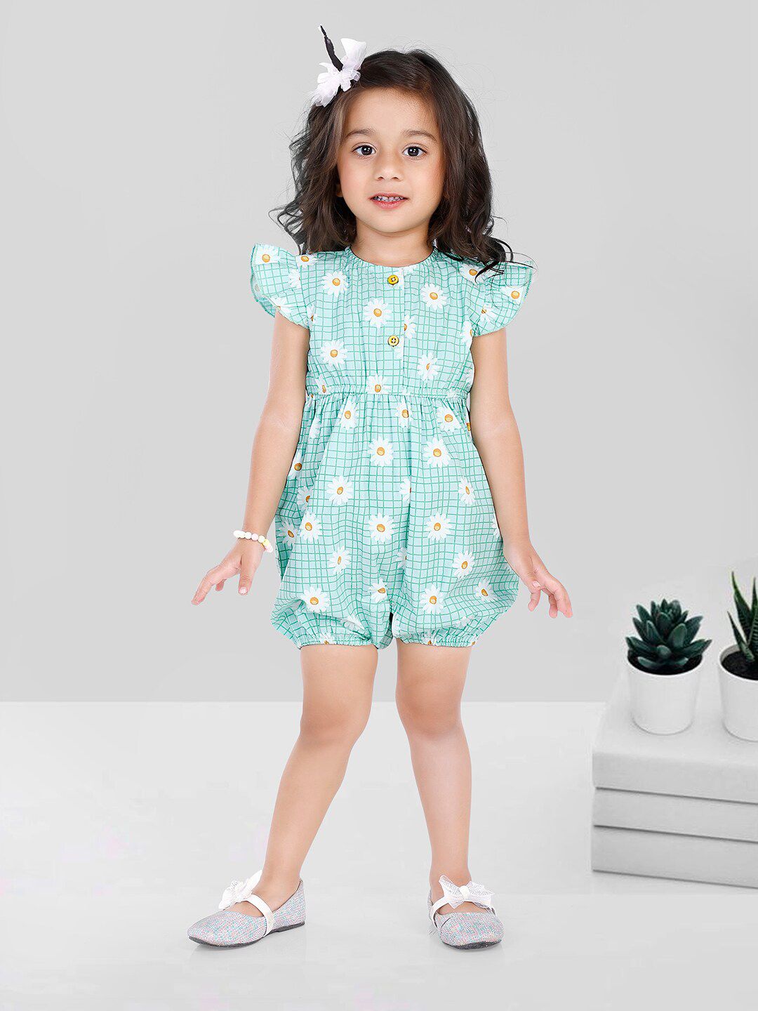 Nino Bambino Girls Printed Pure Cotton Playsuit-picture-36
