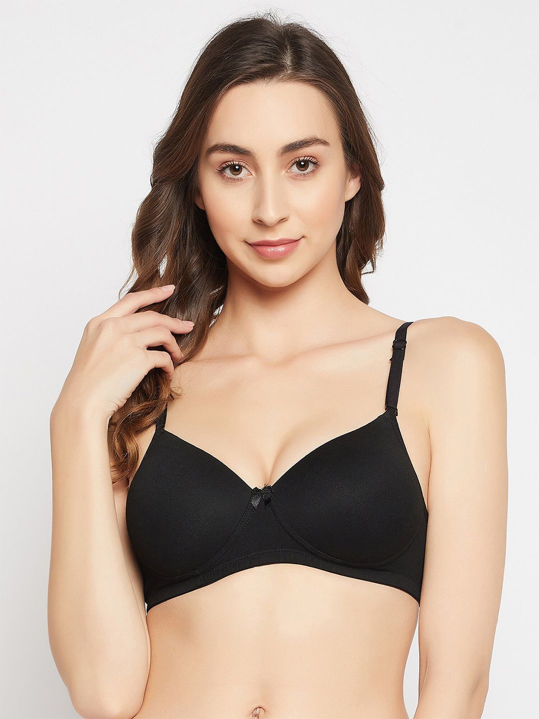 Clovia Black Full Coverage Lightly Padded T-shirt Bra With All Day Comfort-picture-38