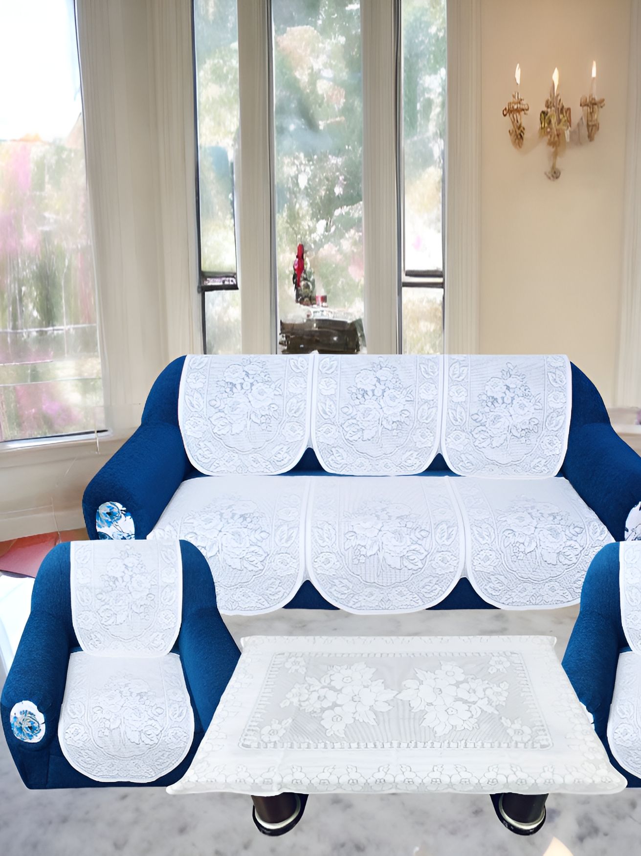 BIGGER FISH White 10 Pieces 5 Seater Sofa Covers-image-17