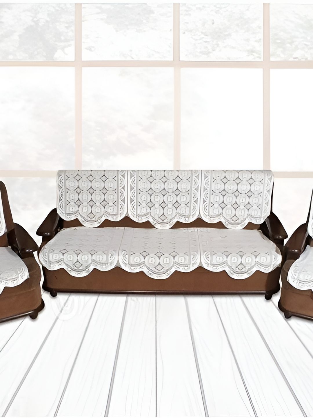 BIGGER FISH White 10 Pieces 5 Seater Sofa Cover-picture-15