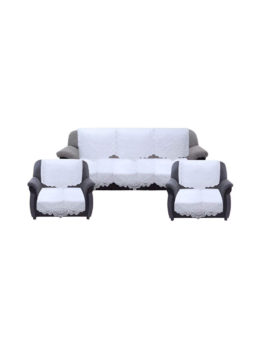 BIGGER FISH White 10 Pieces 5 Seater Sofa Covers-image-34