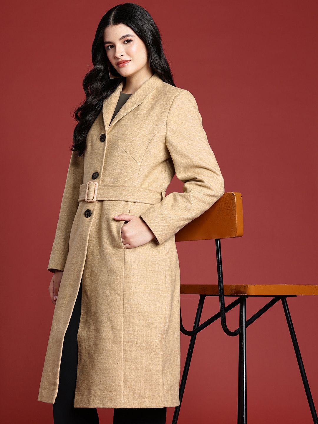 all about you Single Breasted Shawl Collar Trench Coat-image-23