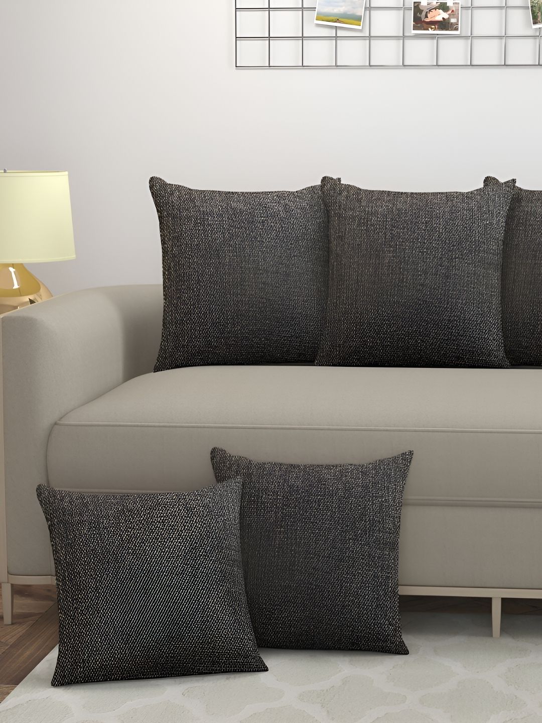 BIGGER FISH Grey & Black 5Pcs  Square Cushion Covers-picture-46
