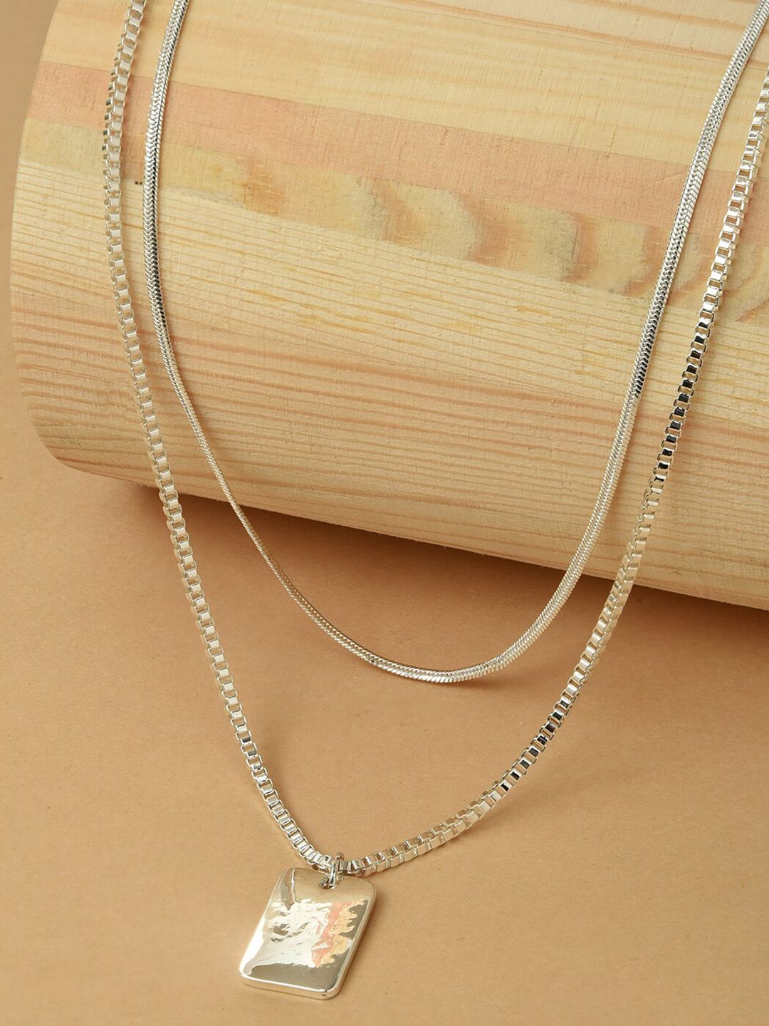 The Bro Code Men Silver-Plated Layered Necklace-picture-30