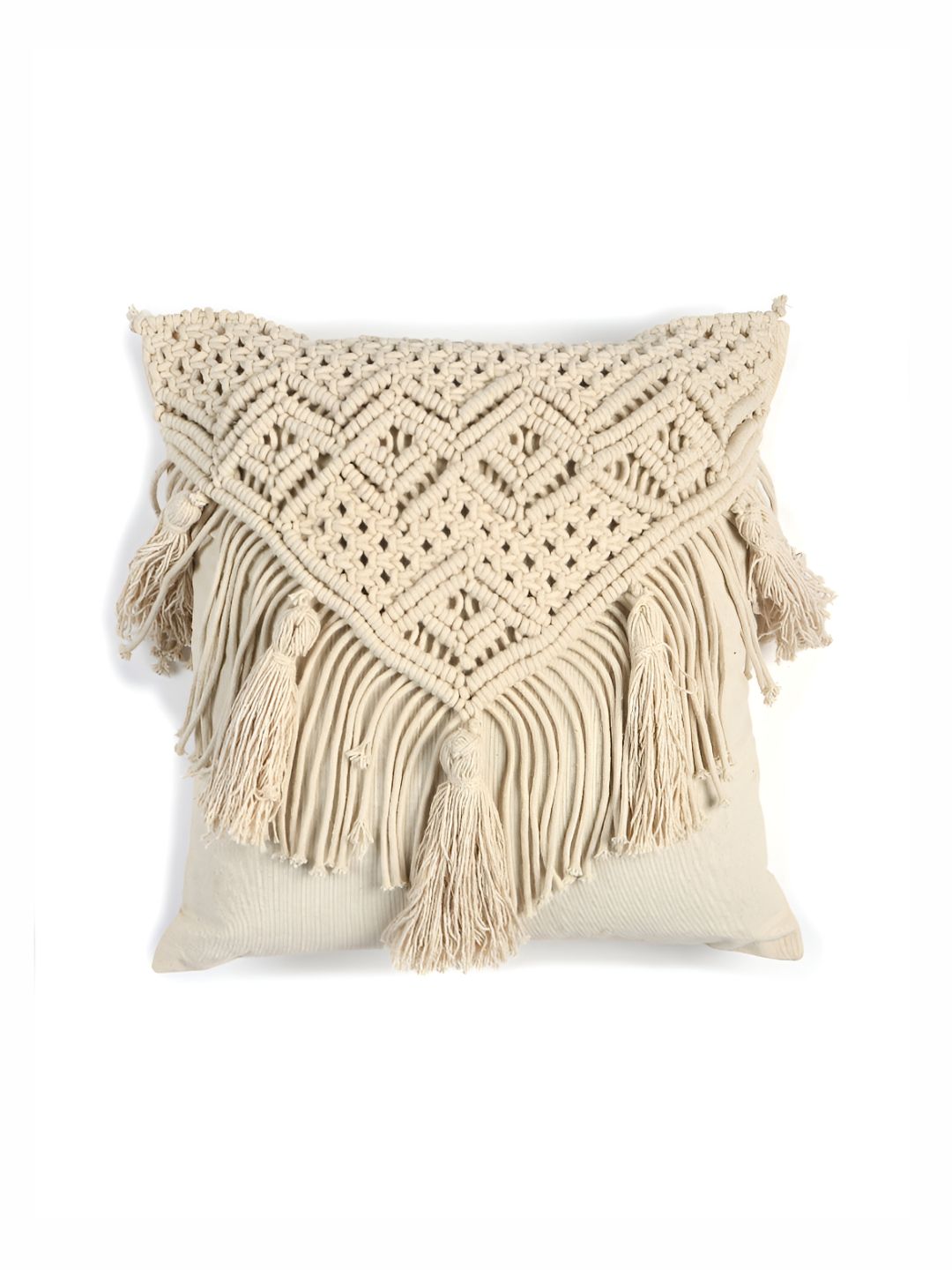 HABERE INDIA Beige Square Cushion Covers-image-11