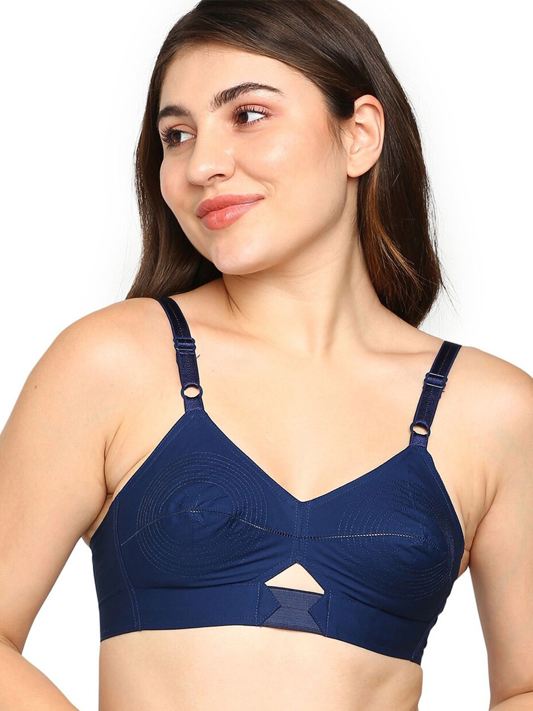 BLOSSOM Woven Cotton Round Stitched Bra_PRIYASAJINI