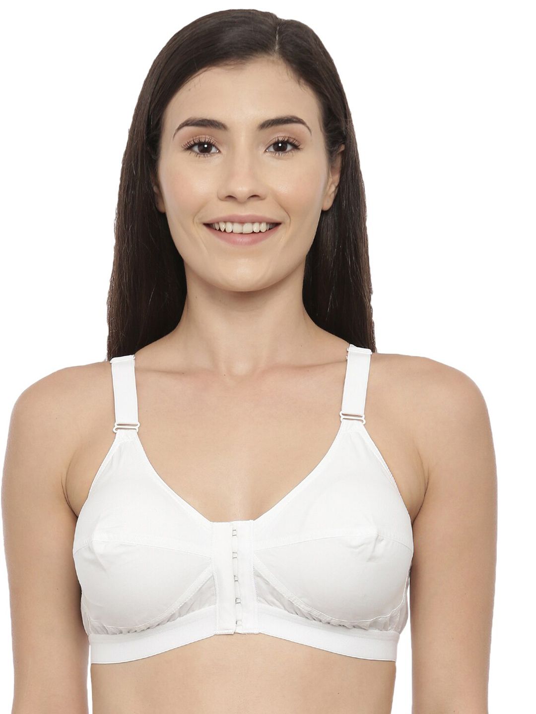 Blossom Woven Cotton Full Coverage Front Open Bra_Madams