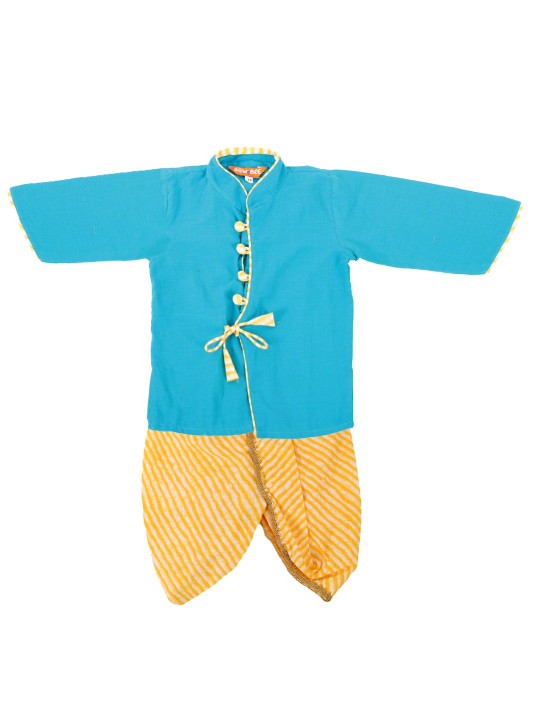 BownBee Infants Pure Cotton Angrakha Kurta With Dhoti Pants Clothing Set-image-45