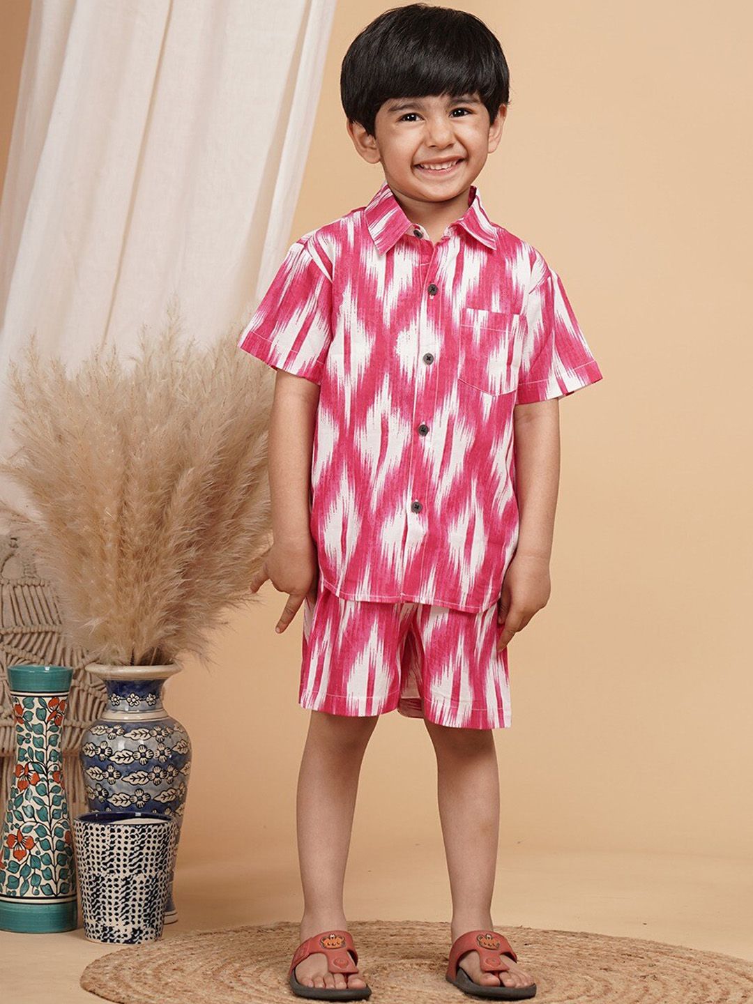 UNBIND Boys Printed Shirt Collar Pure Cotton Clothing Set-picture-16