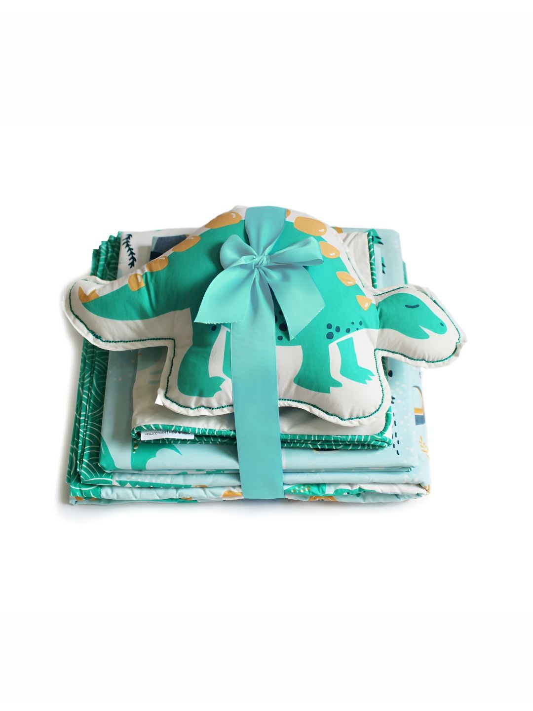 Silverlinen Kids Green Printed 5 Piece Double Queen Superfine Pure Cotton Bedding Set-image-46