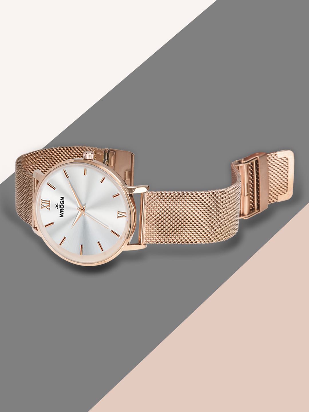 WROGN Men Embellished Dial & Stainless Steel Straps Analogue Watch HOBWRG0452