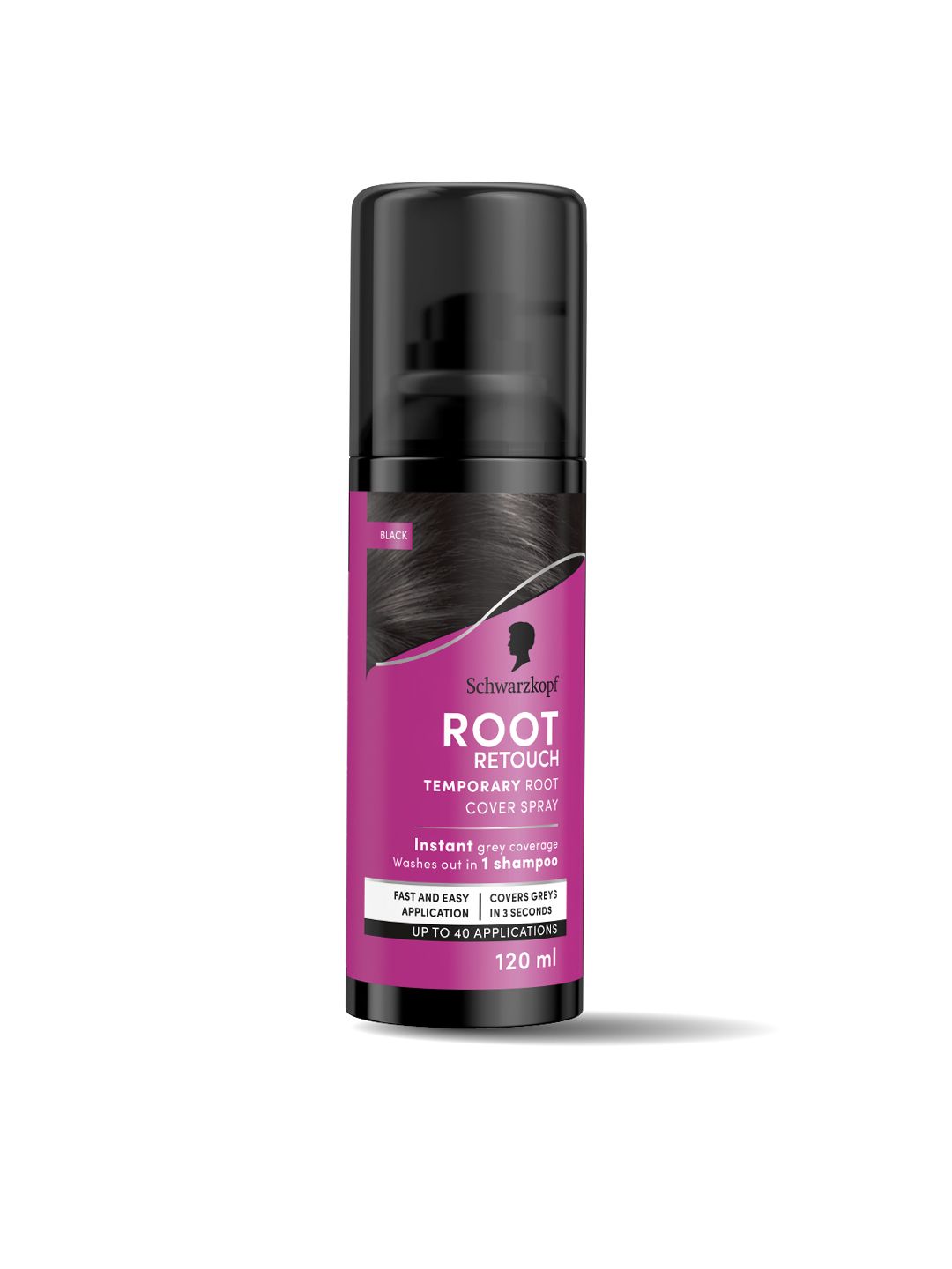 Schwarzkopf Root Retouch Temporary Root Cover Spray for Instant Grey Coverage 120ml- Black-picture-13