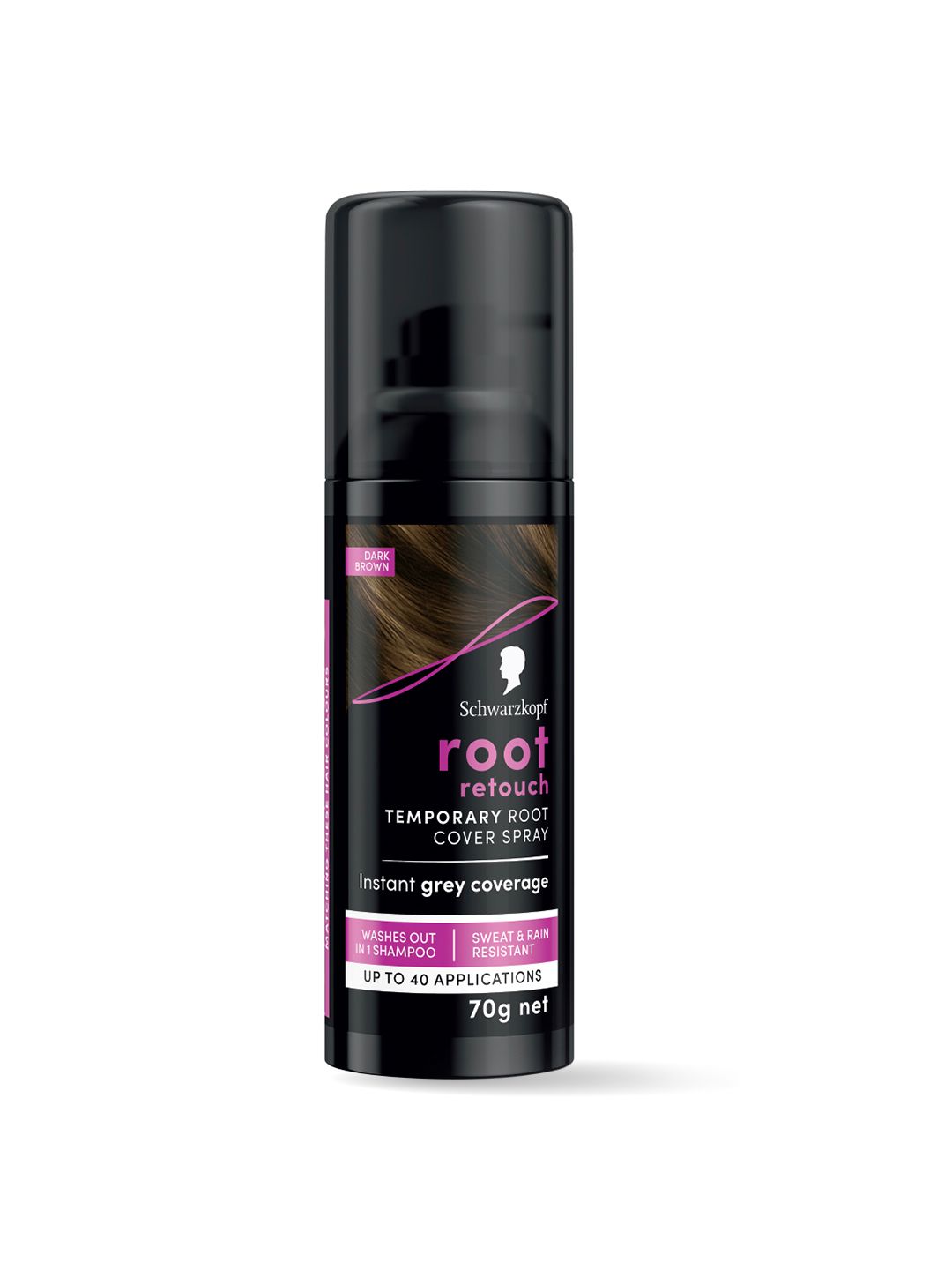 Schwarzkopf Root Retouch Temporary Root Cover Spray For Grey Coverage 120ml - Dark Brown-picture-35