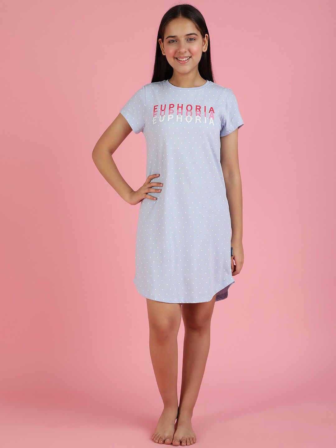 Lil Tomatoes Girls Typography Printed T-shirt Nightdress-picture-20