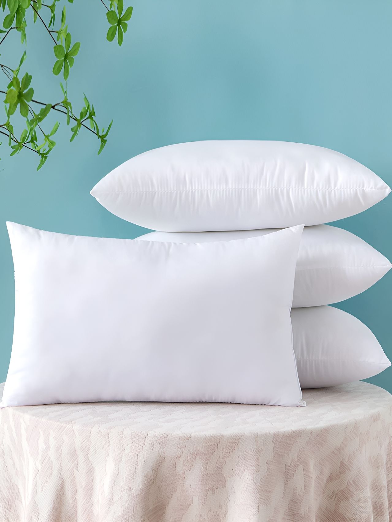 UrbanArts White 4 Pieces Sqaure Prefilled Cushions-image-23