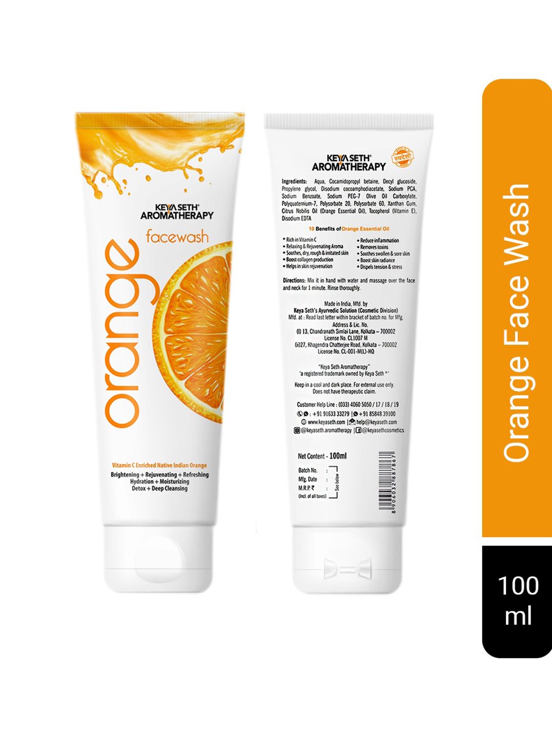 KEYA SETH Aromatherapy Orange Face Wash - 100ml-picture-30