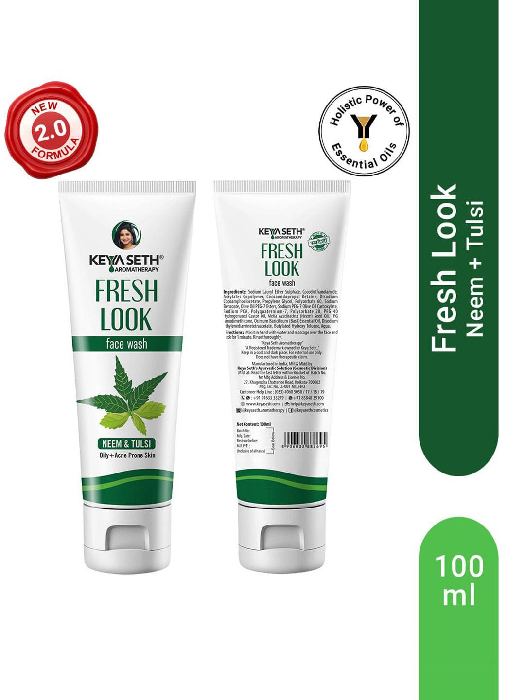 KEYA SETH Set Of 2 Fresh Look Neem & Tulsi Face Wash -100ml Each-image-15