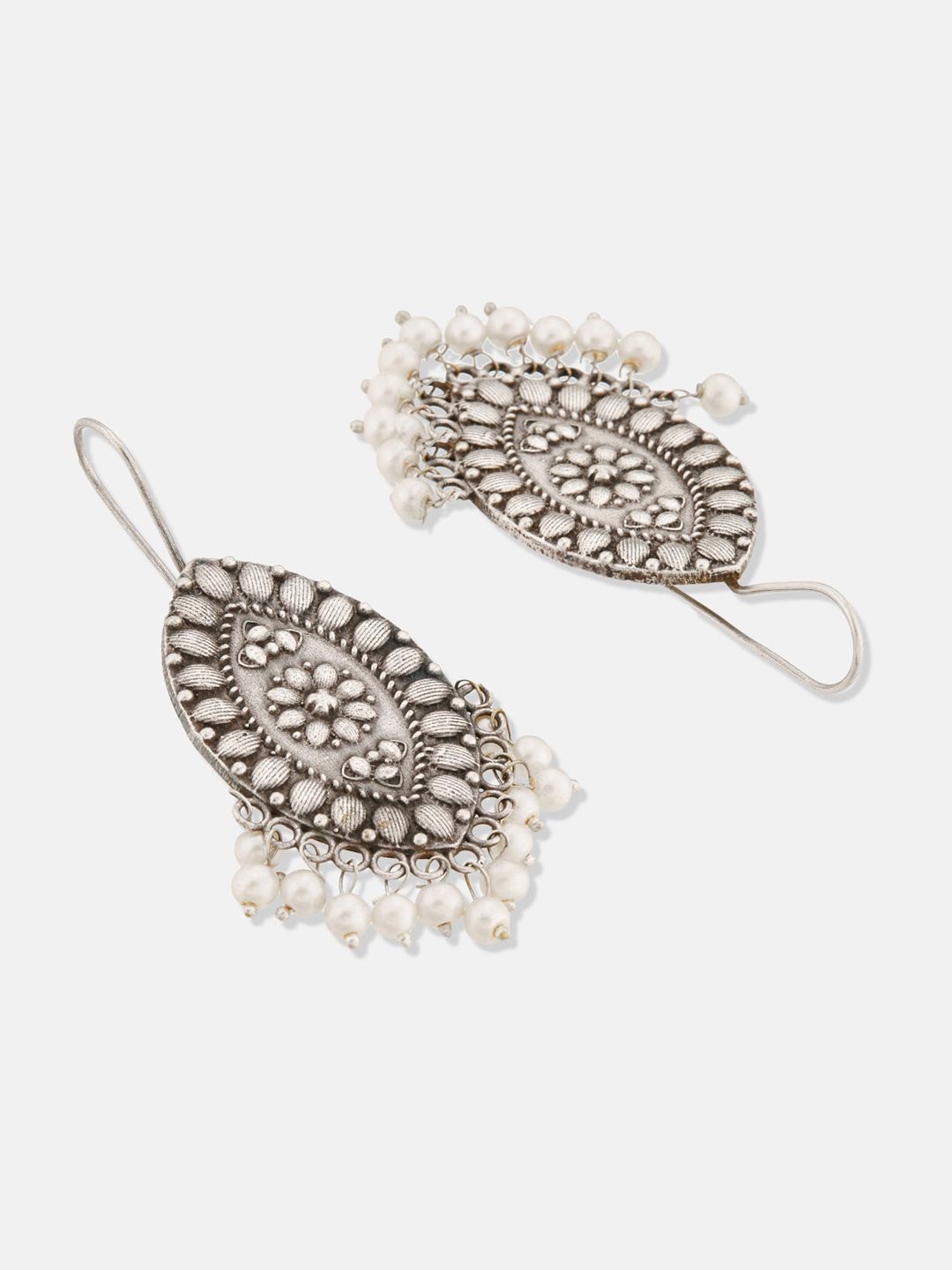 ATIBELLE Silver-Plated Kundan-Studded Ghungroo Jewellery Set