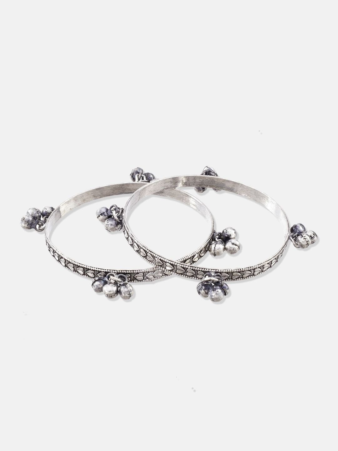 ATIBELLE Silver-Plated Kundan-Studded Ghungroo Jewellery Set