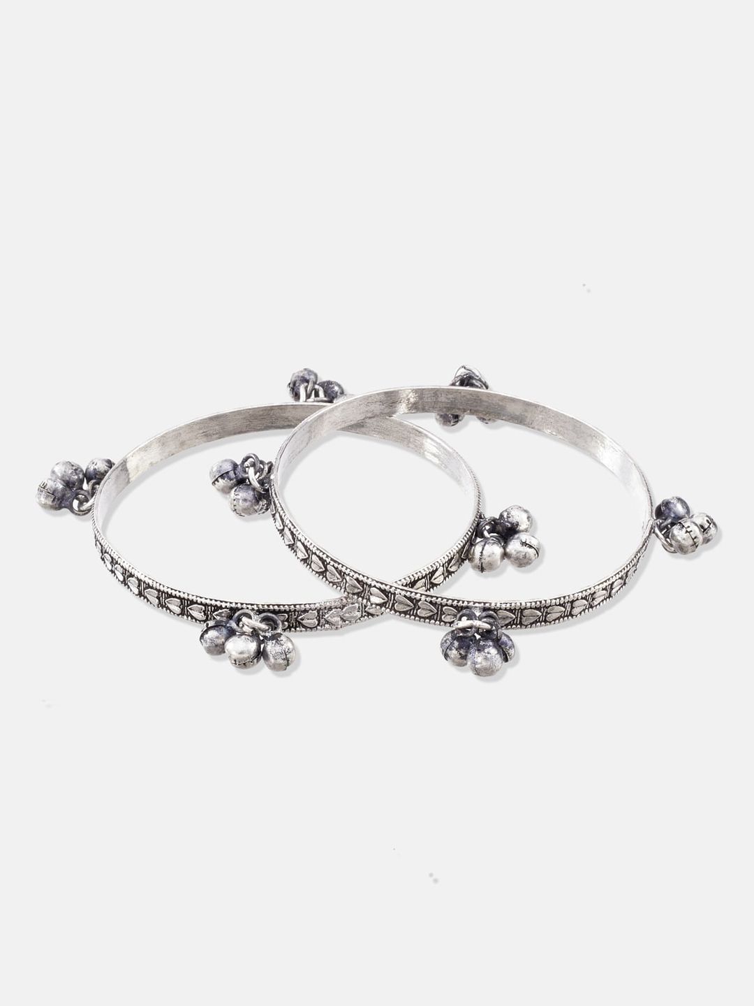 ATIBELLE German Silver Silver-Plated Stone-Studded Jewellery Set
