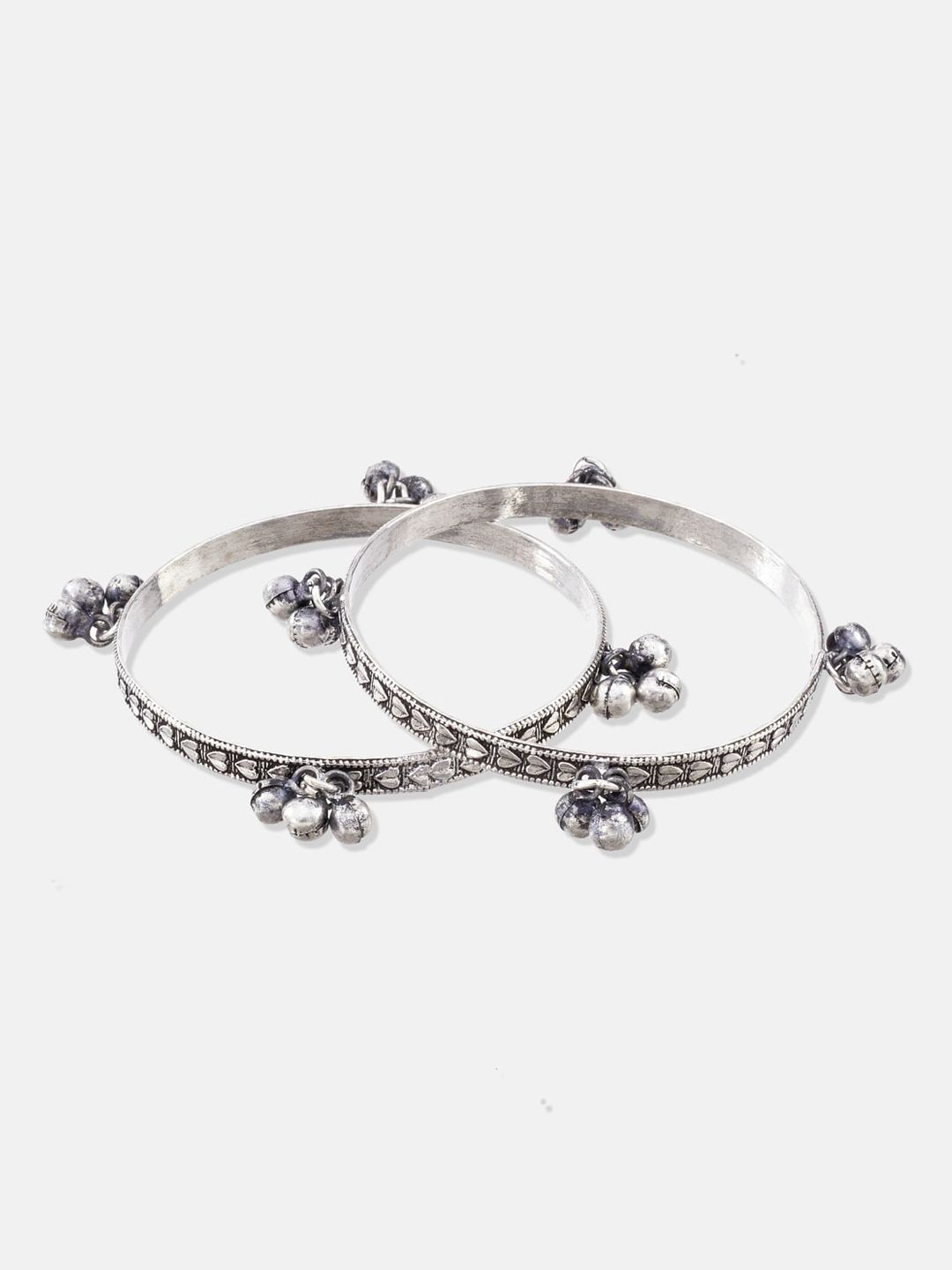 ATIBELLE German Silver Silver-Plated Ghungroo Detail Jewellery Set