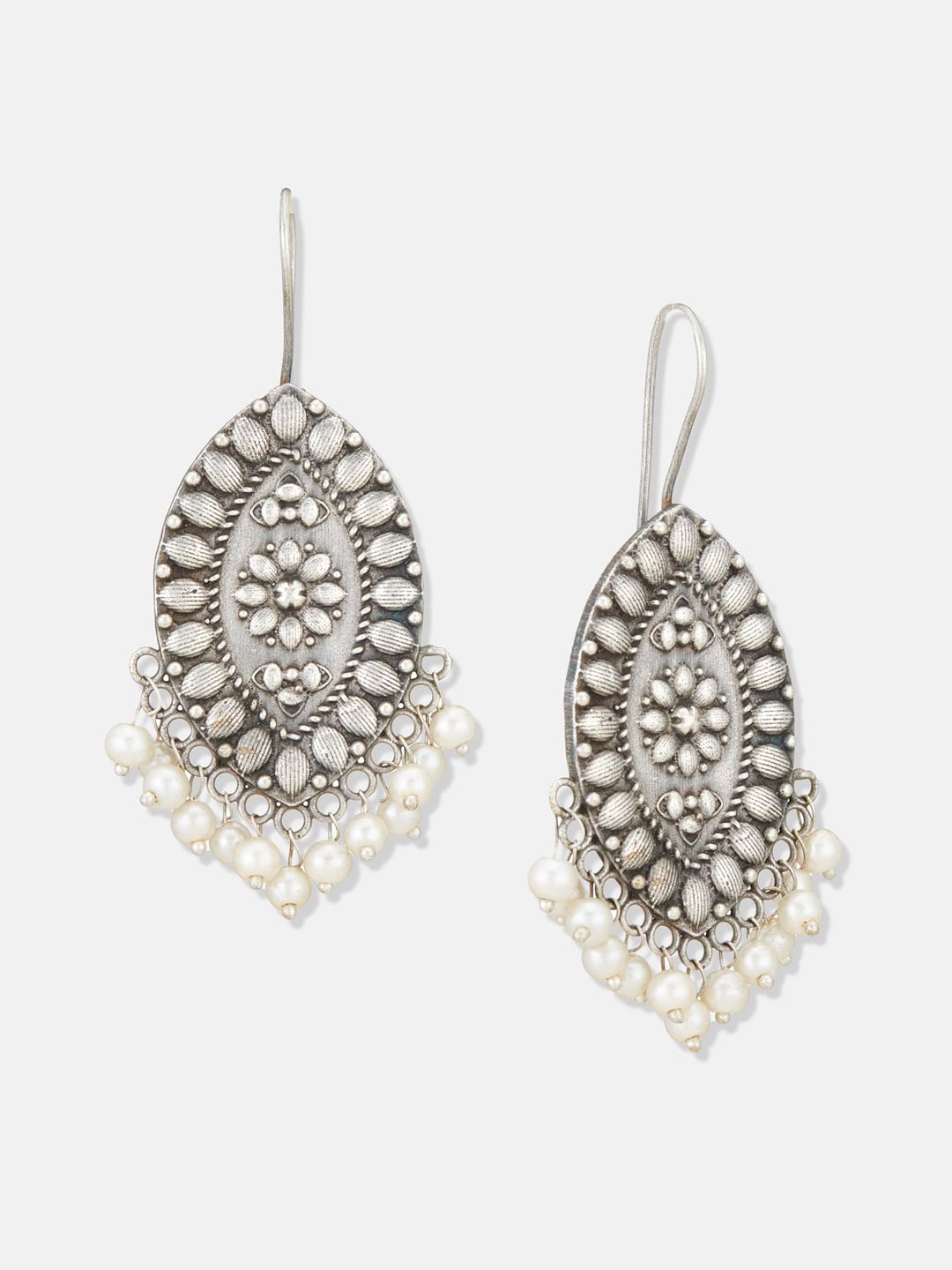 ATIBELLE German Silver Silver-Plated Ghungroo Detail Jewellery Set
