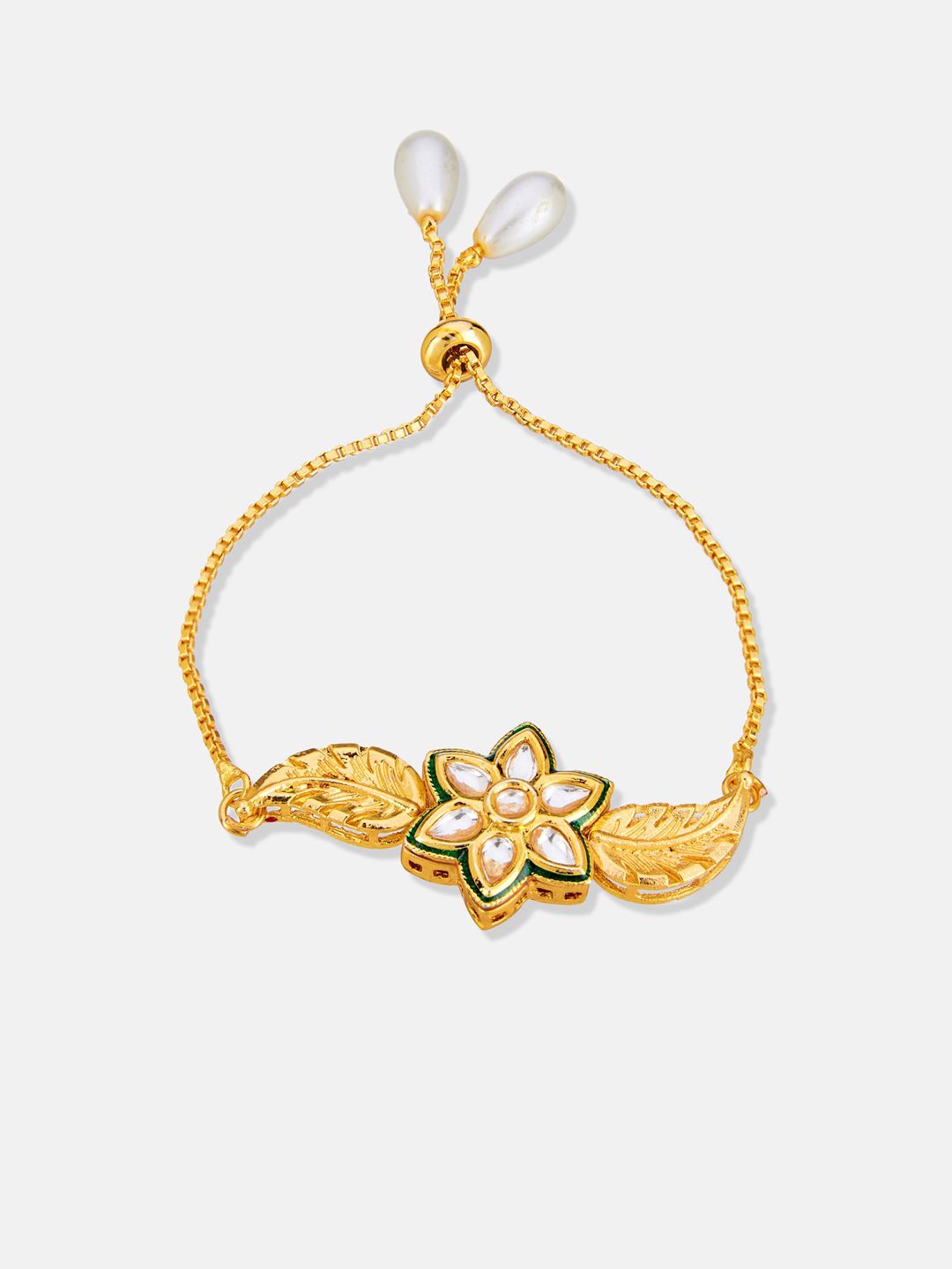 ATIBELLE Gold-Plated Floral Kundan-Studded Jewellery Set