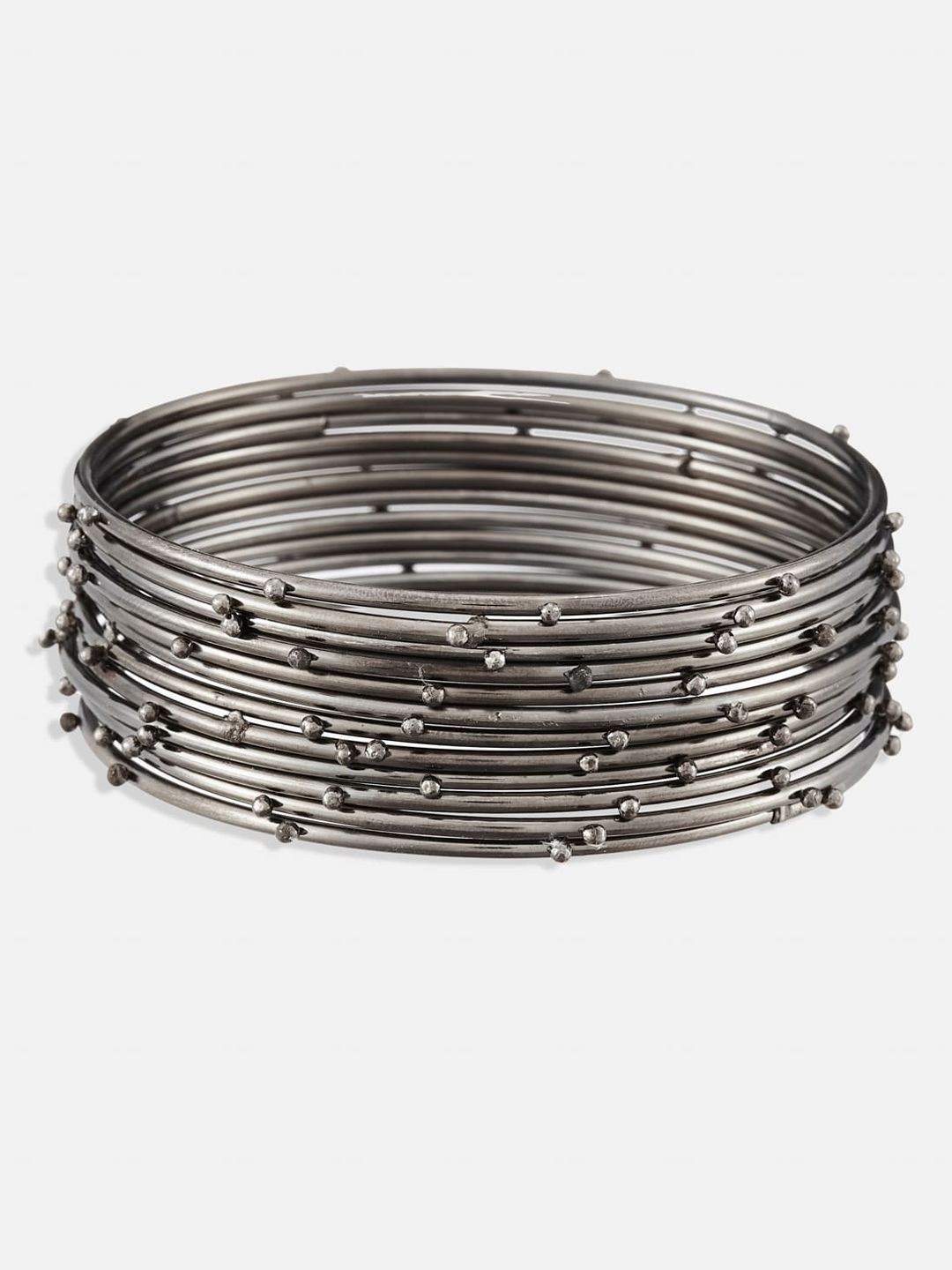 ATIBELLE German Silver Silver-Plated Stone-Studded Jewellery Set