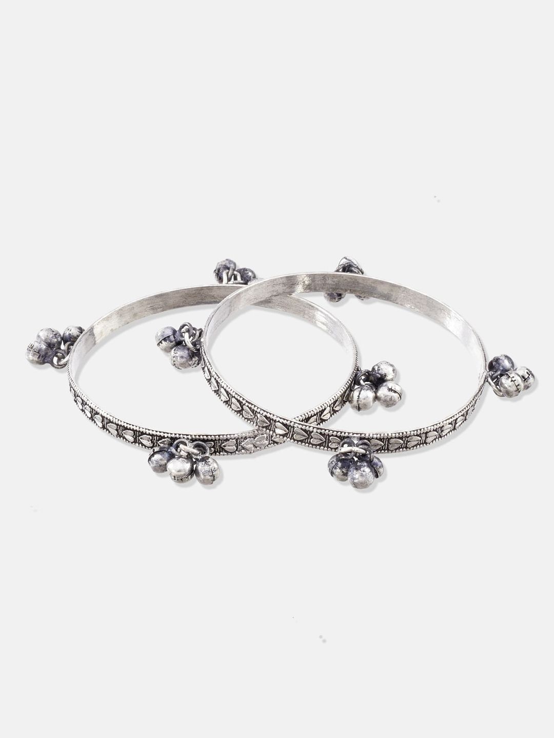 ATIBELLE Silver-Plated Ghungroo Detail Jewellery Set