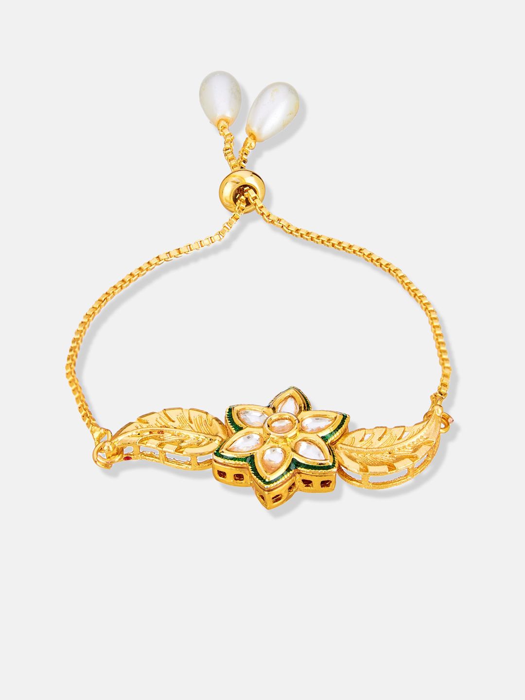 ATIBELLE Gold-Plated Kundan Stone-Studded Jewellery Set