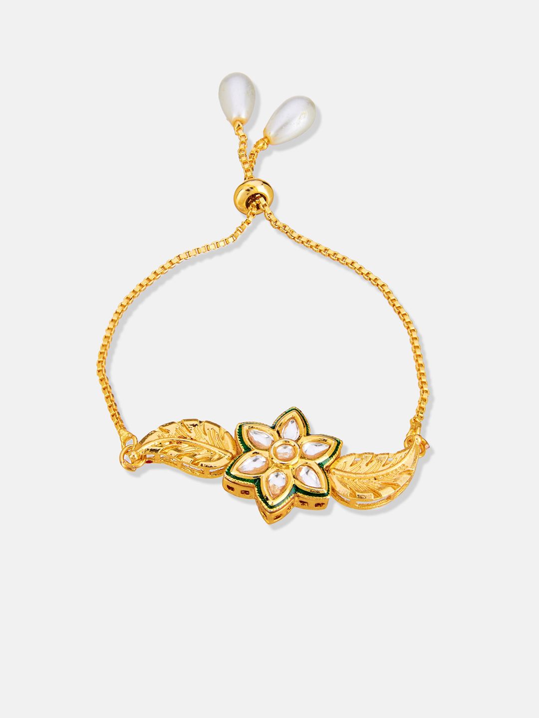 ATIBELLE Gold-Plated Kundan Stone-Studded Jewellery Set