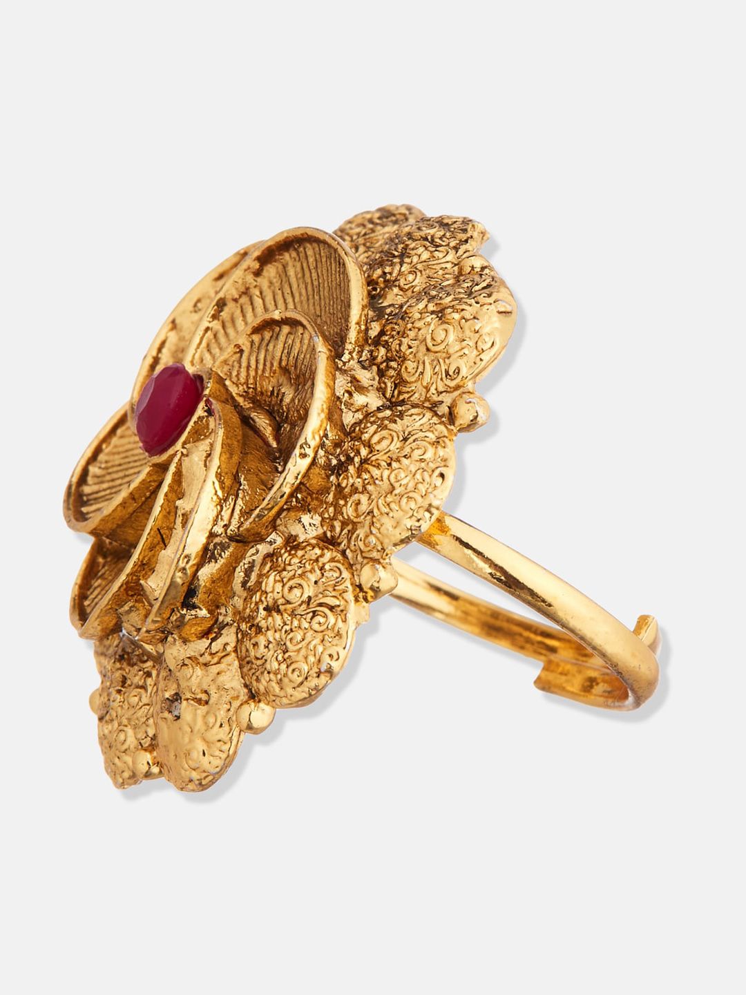 ATIBELLE Gold-Plated Stone-Studded & Beaded Jewellery Set