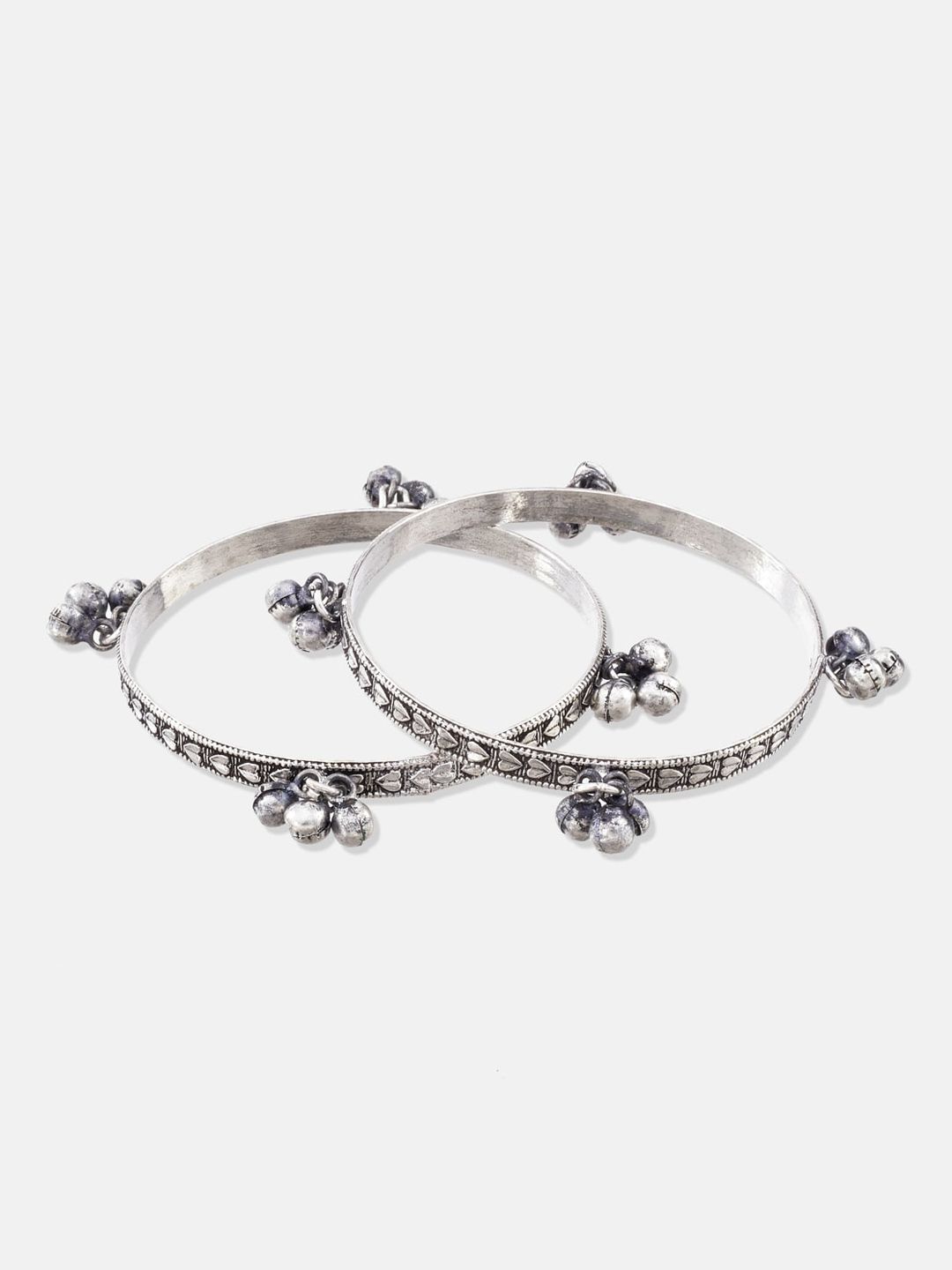 ATIBELLE German Silver Silver-Plated Stone-Studded Jewellery Set