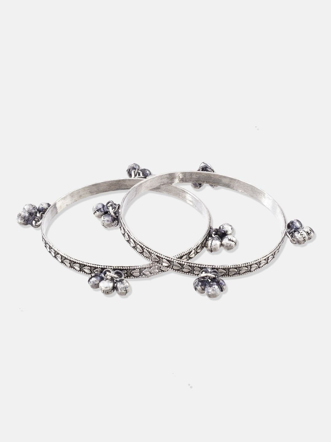 ATIBELLE German Silver Silver-Plated Stone-Studded Jewellery Set